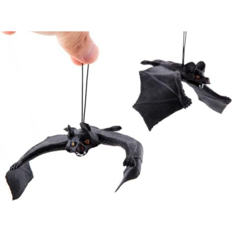 10 pièces d'ornements suspendus d'Halloween décorations de chauves-souris réalistes, décorations de chauves-souris en caoutchouc pour l'extérieur