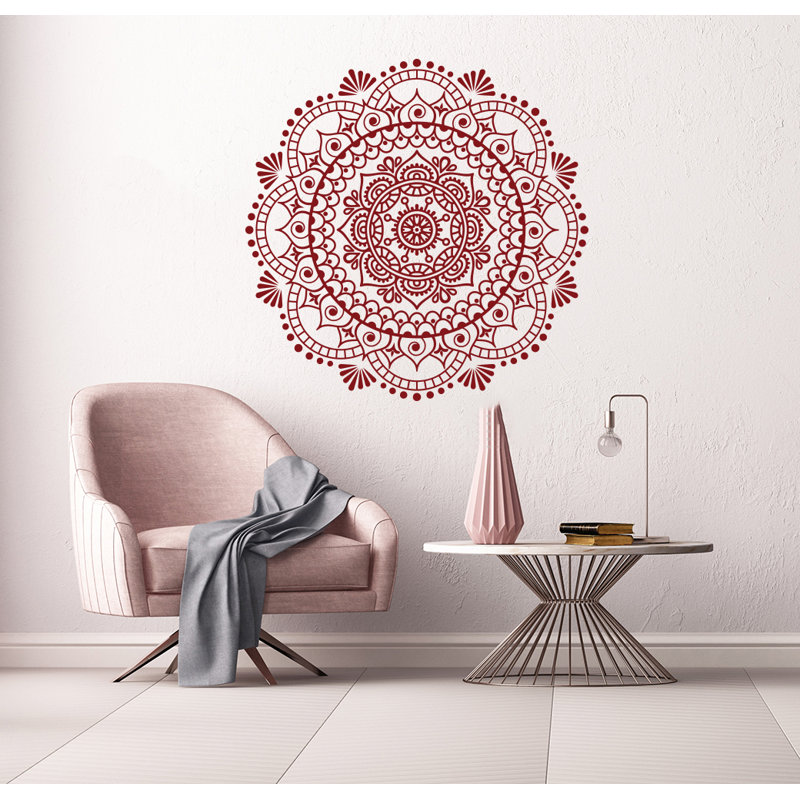 Adhésif décoratif Mandala Namaste Boho, Mauve rouge