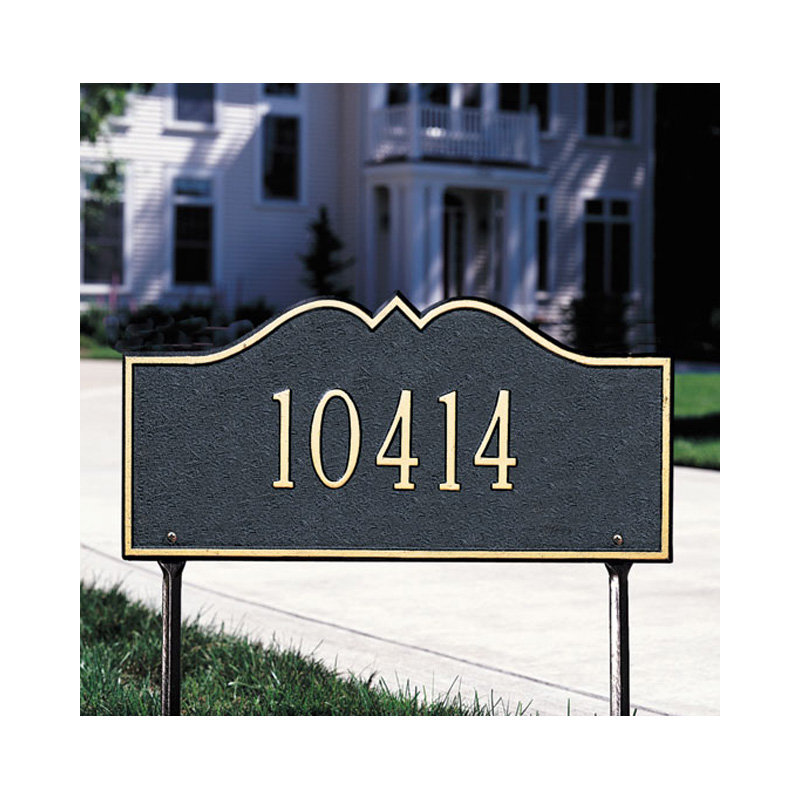 Hillsboro 1-Line Lawn Address Sign, Antique Copper, Yes
