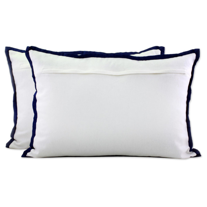 Embroidered Cotton Reversible Pillow Cover