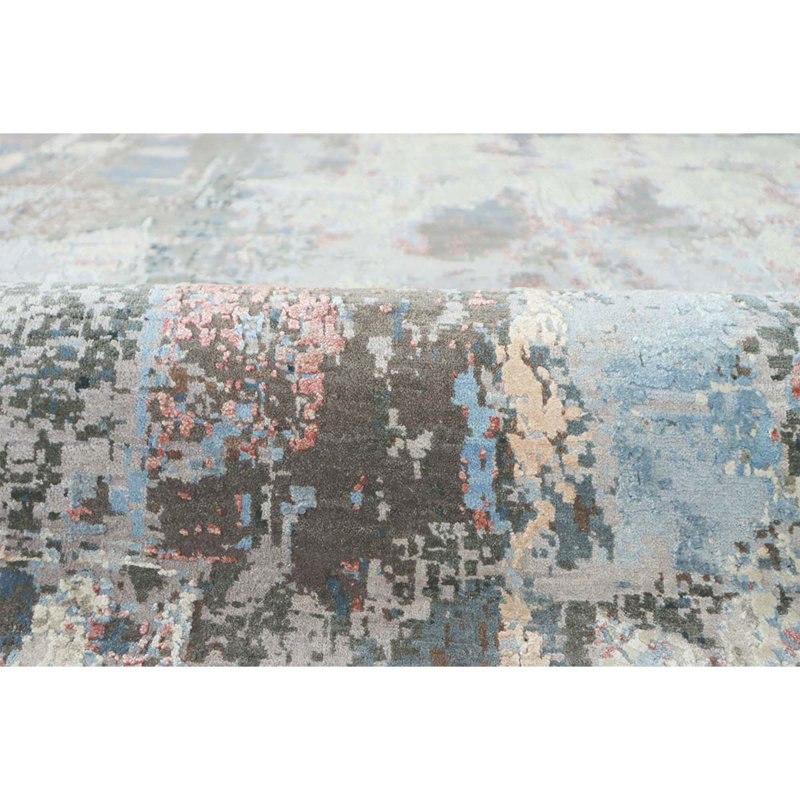 Hand Woven Silk and Wool Area Rug, Rectangle 8' x 10'