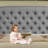 Fabric Upholstered Bed,Tufted Headboard Adjustable Height Bed Frame-283896219-283896217