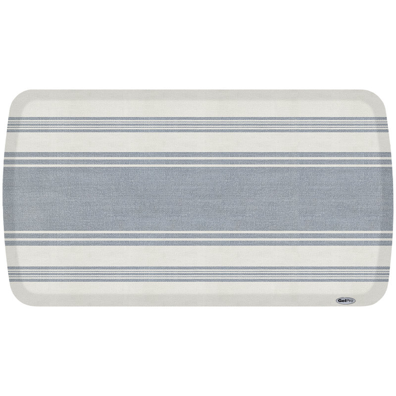 Tapis de cuisine français à motif de gel et mousse anti-fatigue Gelpro Elite, Bleu, Rectangle 1 pi 8 po x 3 pi