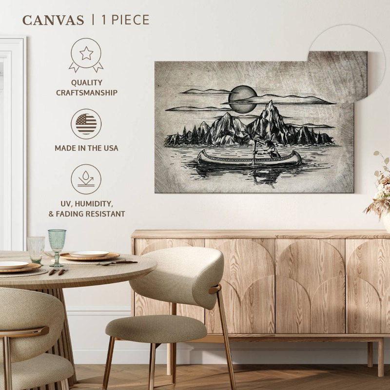 Lelar Indian In Canoe, 34" H x 51" W