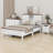 3-Pieces Farmhouse Style Bedroom Set with Double Sliding Door Storage Headboard, Charging Station, Nightstand and Dresser-918158313