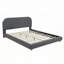 Lit rembourré en tissu molletonné à profil bas-615664085
