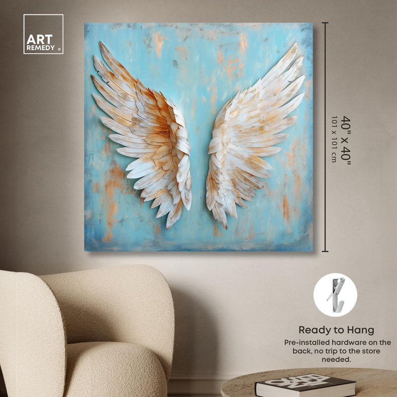 Weathered Wings I Canvas Wings Wall Art by Art Remedy, Wrapped Canvas, 40" H x 40" W x 1.5" D