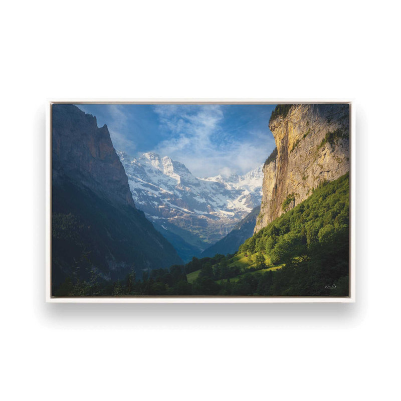 «Majestic View II» par Martin Podt, reproduction d'art, L 12 po x H 8 po, Blanc, Toile avec cadre