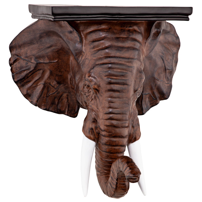 Realistic Resin Elephant Wall Bracket Shelf