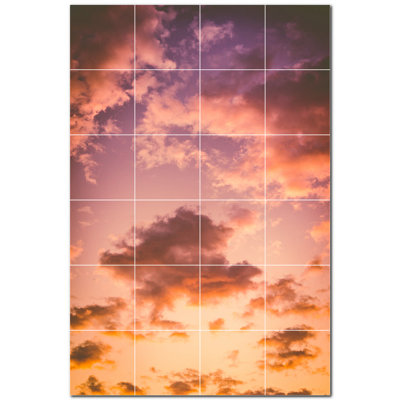 Clouds Photo 12'' x 12'' Satin Ceramic Decorative Mural