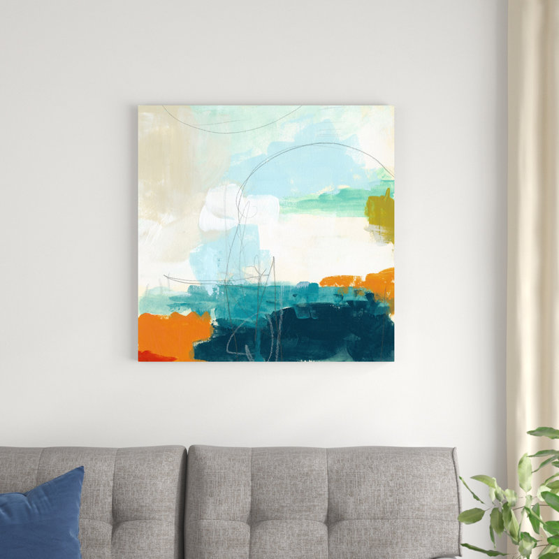 «Atmosp boule VII», peinture sur toile, H 30 po x l 30 po, Toile tendue