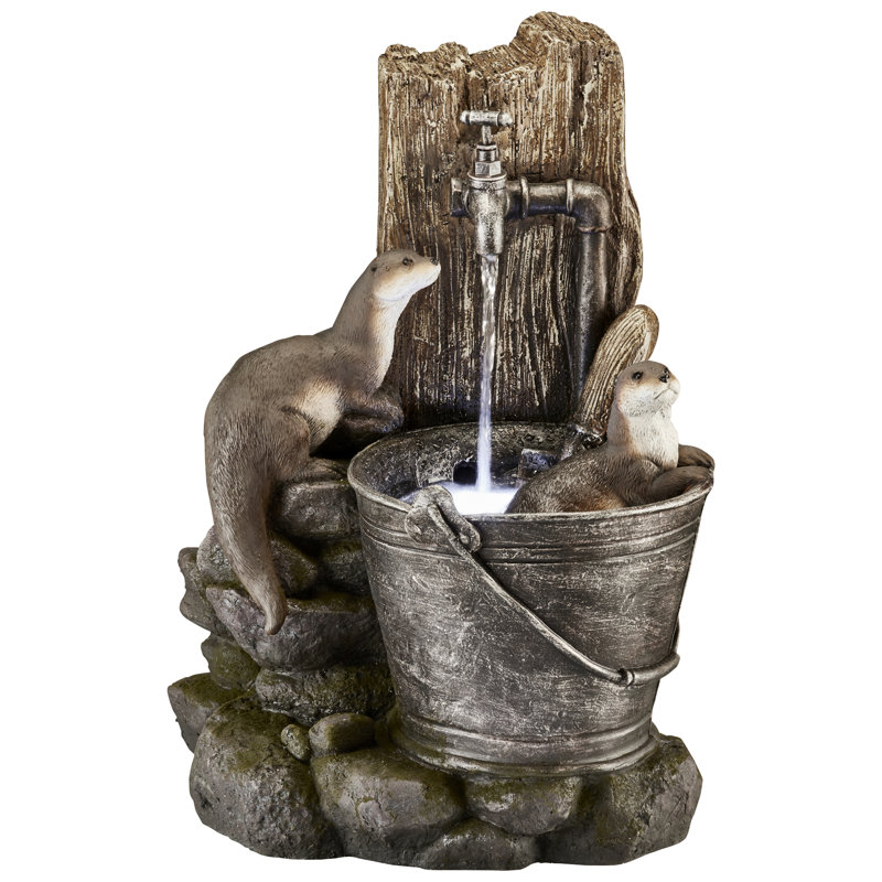 Nikita Weather Resistant Floor Fountain with Light