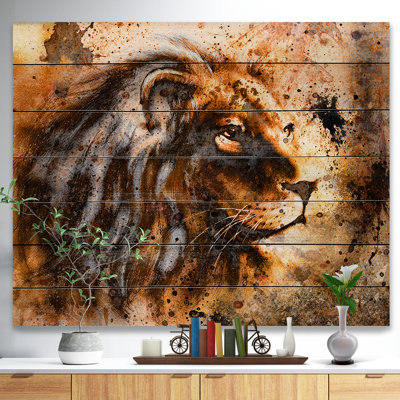 «Lion Collage - Animal Circle», art mural