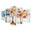 Automne orange et bleu, arbre, saisons, reflets III - ensemble abstrait d'art mural Mid-Century