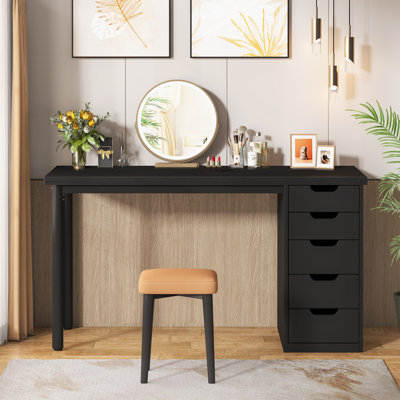 47 inches Vanity Desk with 5 Drawers