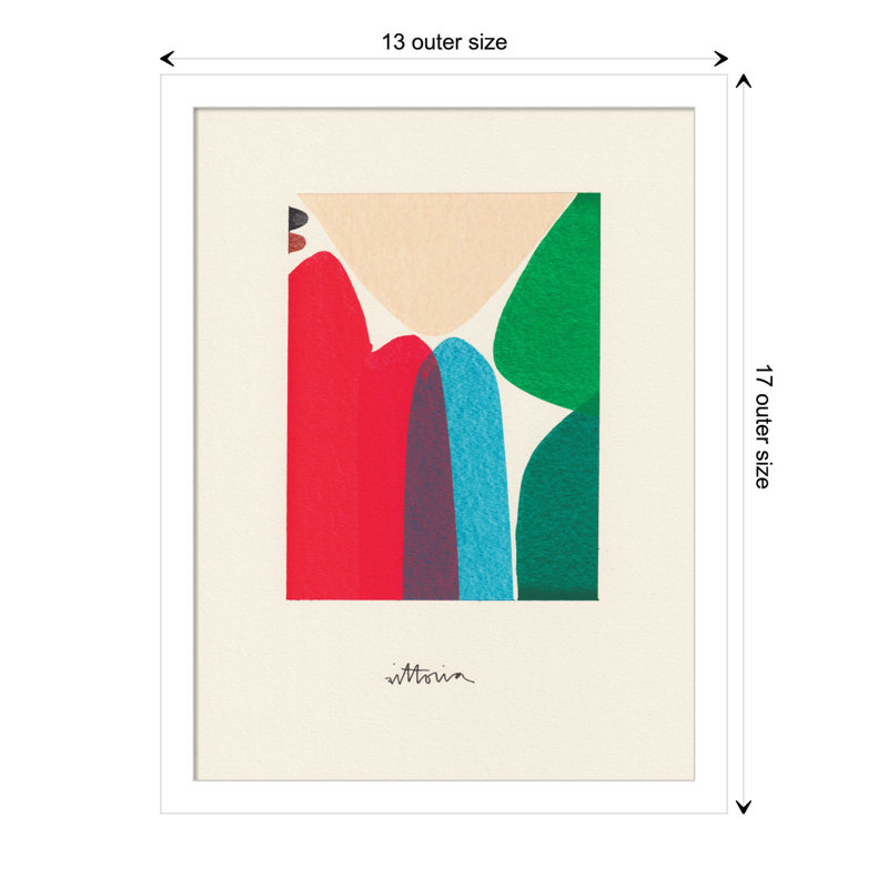 The Mountains We Move In Our Minds by Amber Vittoria, 13" W x 17" H x 1" D, White Framed