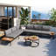 Ensemble de canapé modulaire d'extérieur avec tables basses gigognes rondes et canapé avec coussins pour patio, porche et jardin-1321666866