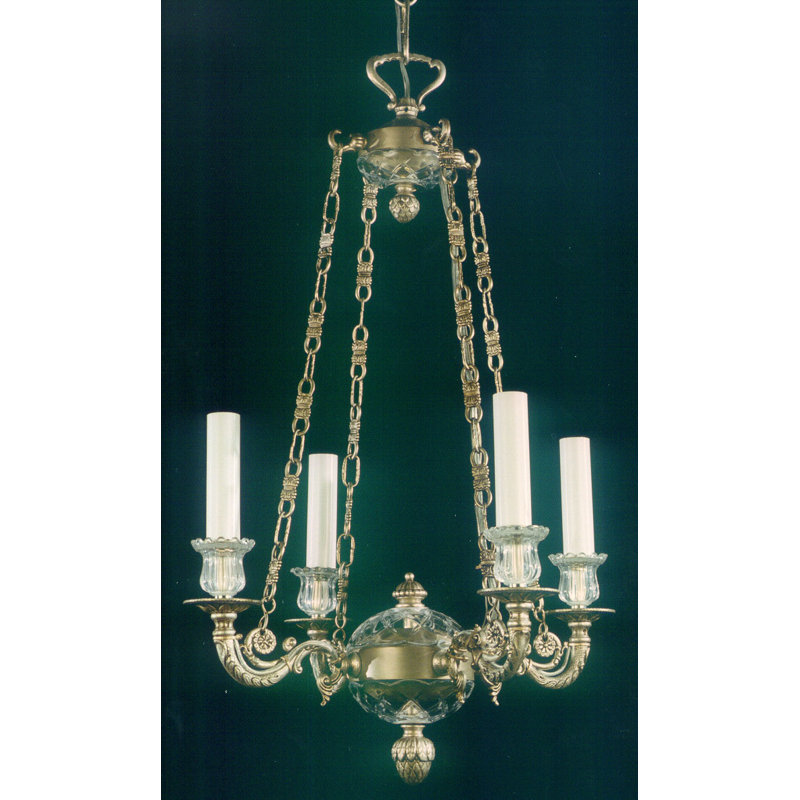 Cowie 4 - Light Candle Style Chandelier, Antique Silver
