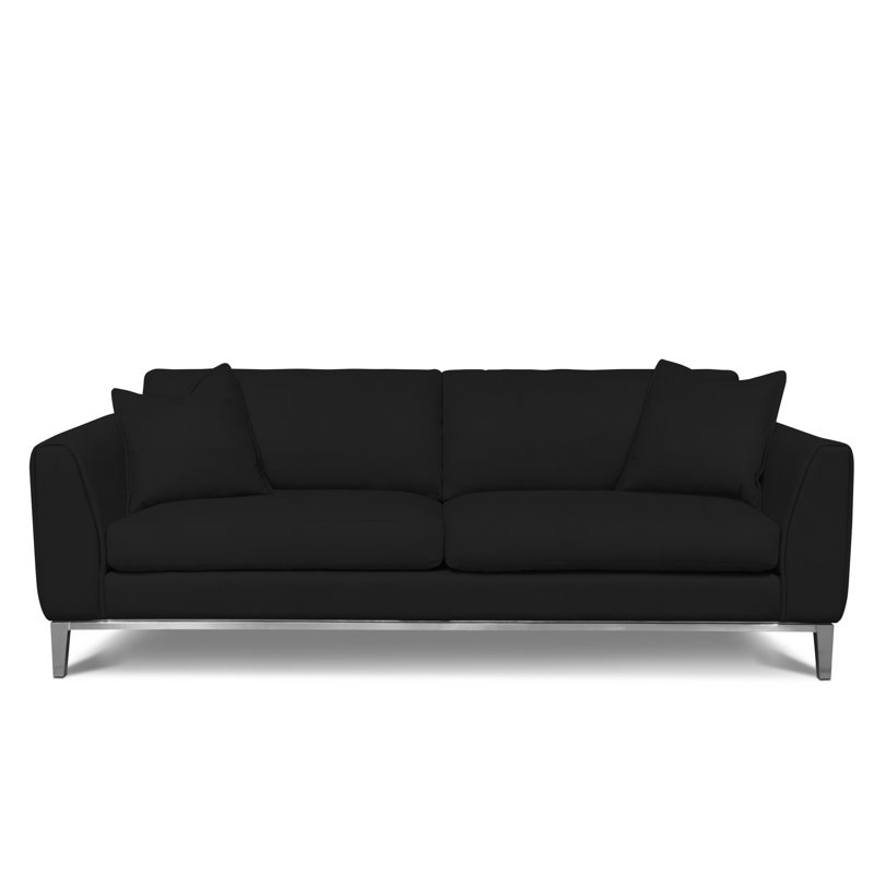 Fairfax Leather Sofa, Onyx (Dreamer), Stainless Steel
