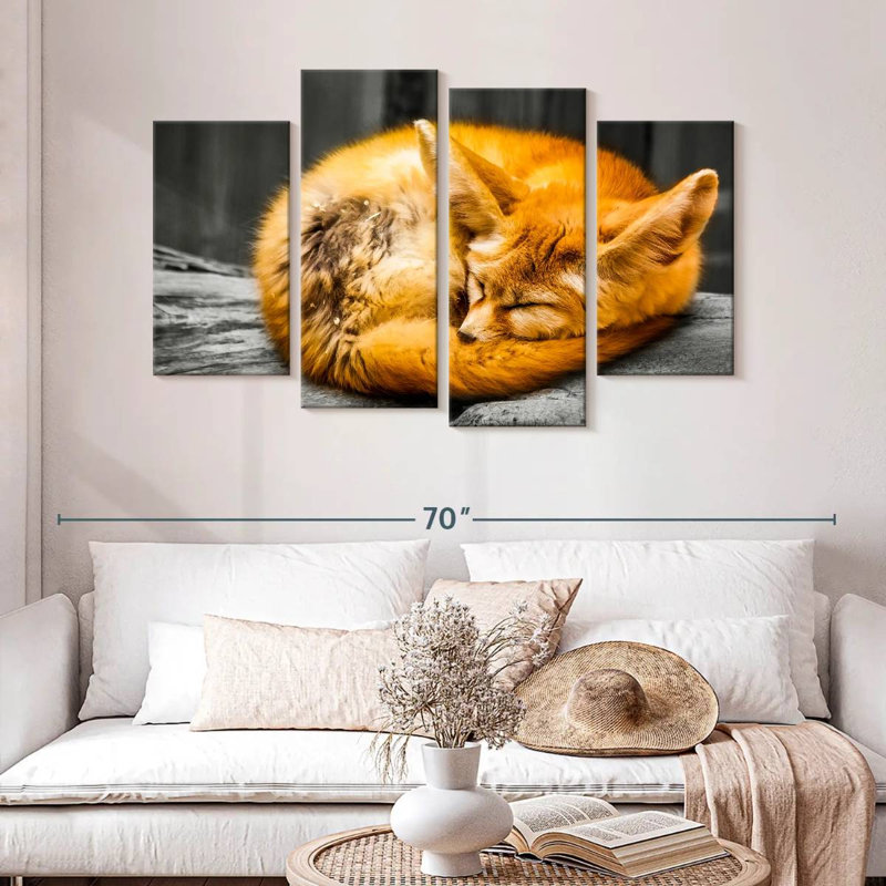 Brampt Fox Sleeping, 32" H x 52" W