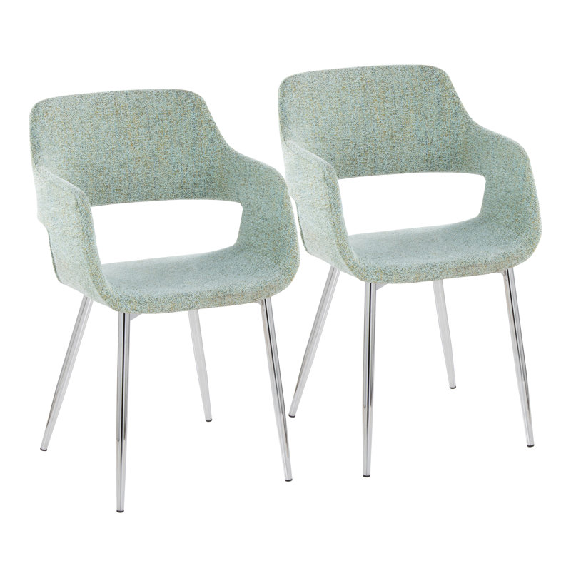 Chaise rembourrée Lake, Vert clair, Chrome chrome