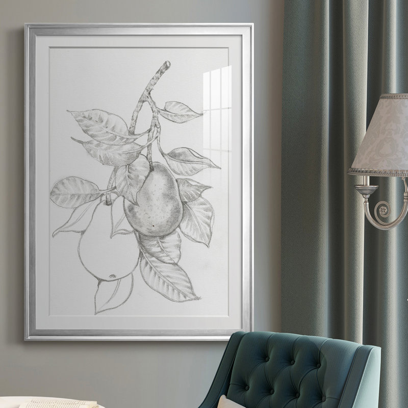 " Fruit-Bearing Branch III ", Silver Framed, 24.5" H x 18.5" W x 1" D