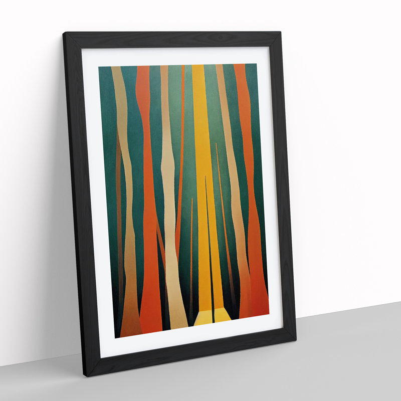 Contemporary Forest No.3 Abstract - Single Picture Frame Painting, Black, 64cm H x 46cm W x 2cm D