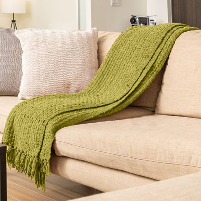 Chenille Hand Woven Throw Blanket