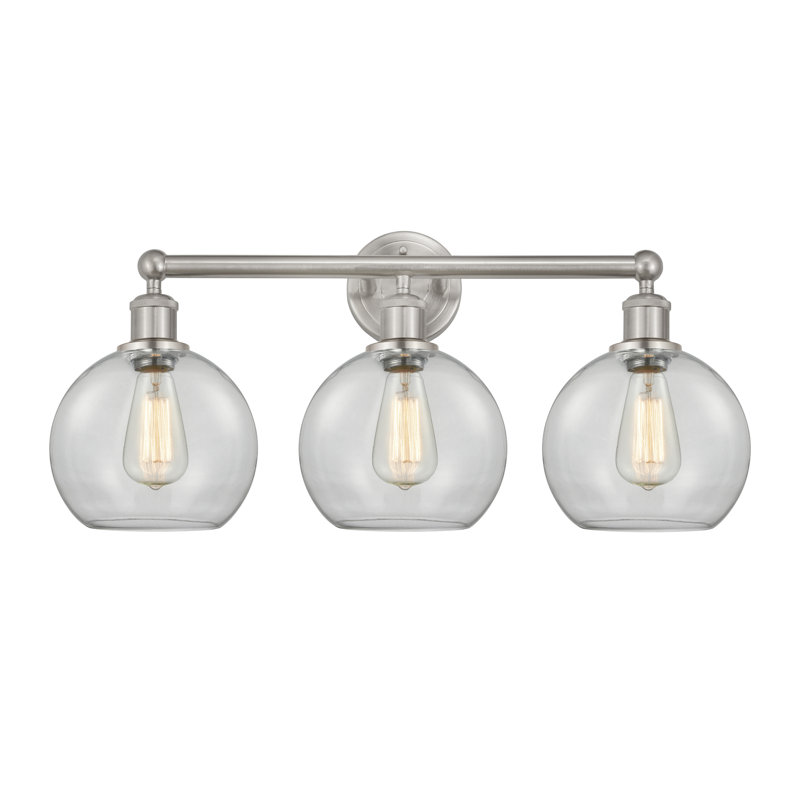 Éclairage pour meuble-lavabo à 3 lumières à intensité variable Ellington, Transparent, Nickel satiné