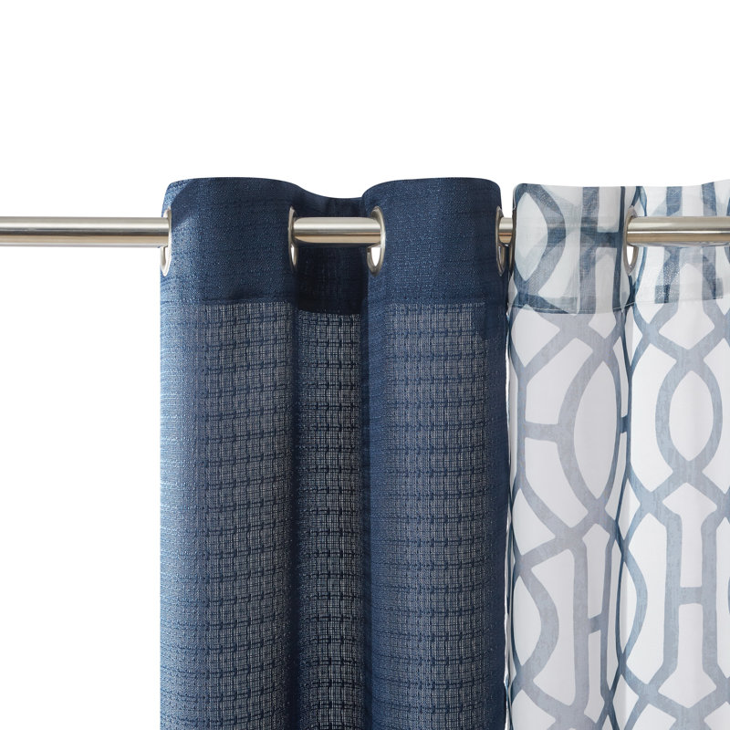 Semi Sheer Curtain, Blue