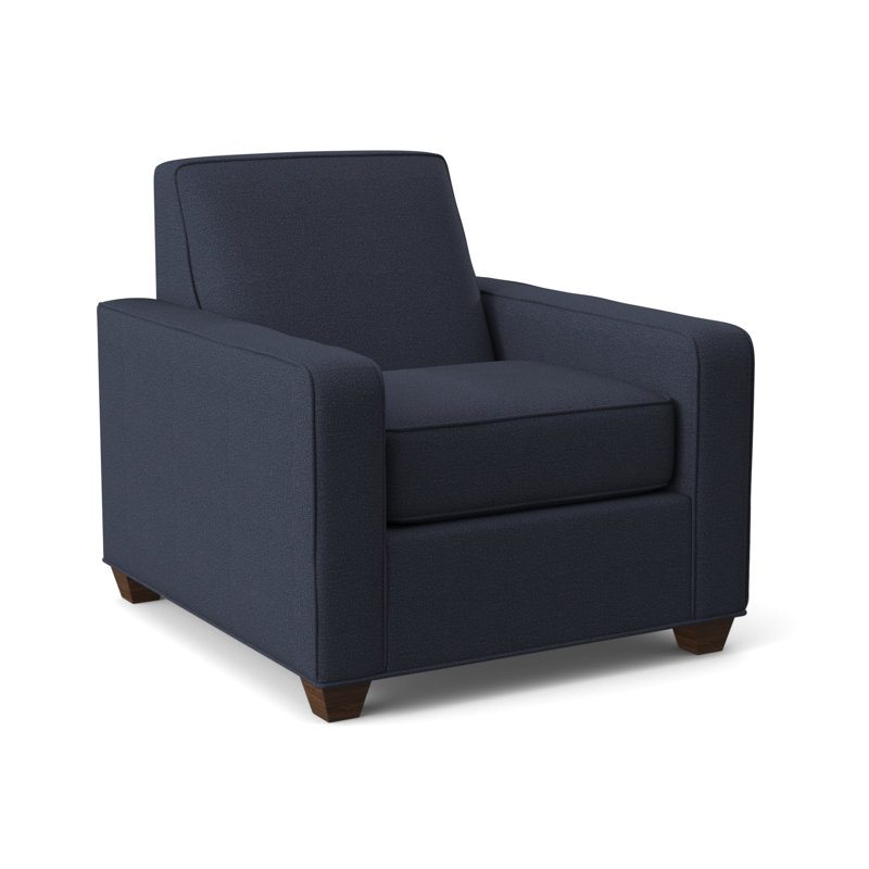 Avery Armchair, Montana Walnut, Connelly Blue Jay