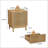 Mid-Modern Style Oak Bedside Table With Grille Design And Two Drawers, Perfect For Bedrooms And Living Spaces