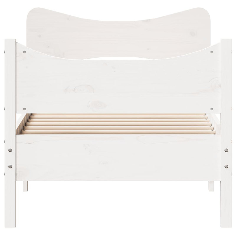 Rosalinde Solid Wood Bed, Small Single (2'6), White