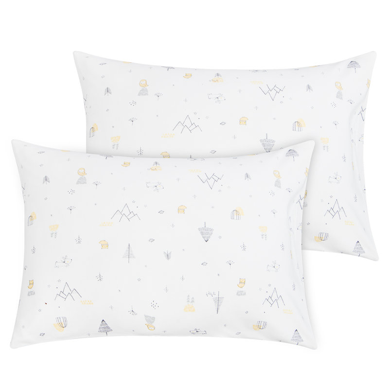 Taies d'oreiller en coton pour tout-petit, 13 po x 18 po, fermeture à enveloppe, hibou - NTBAY, Jaune