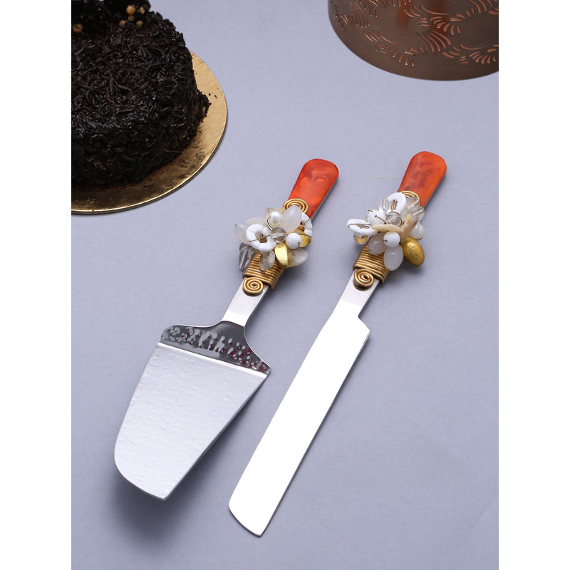 Ensemble de service à gâteau à perles blanches