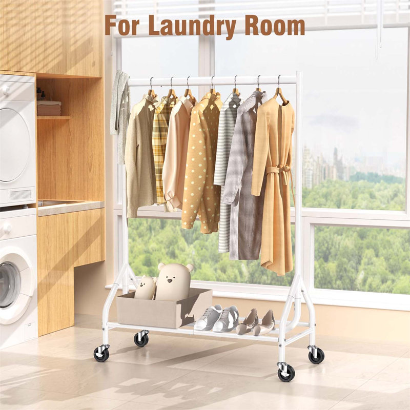Bonville 110cm Rolling Clothing Rack, White