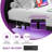 Floating Metal Bed Frame with LED Lights and Charging Station-297785502