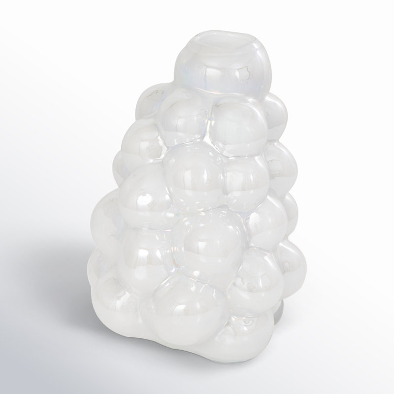 Haxby 12.1'' Handmade Glass Table Vase, White