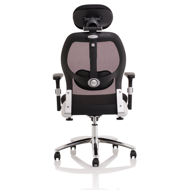 Polyester Blend Office Chair with Headrest, Black