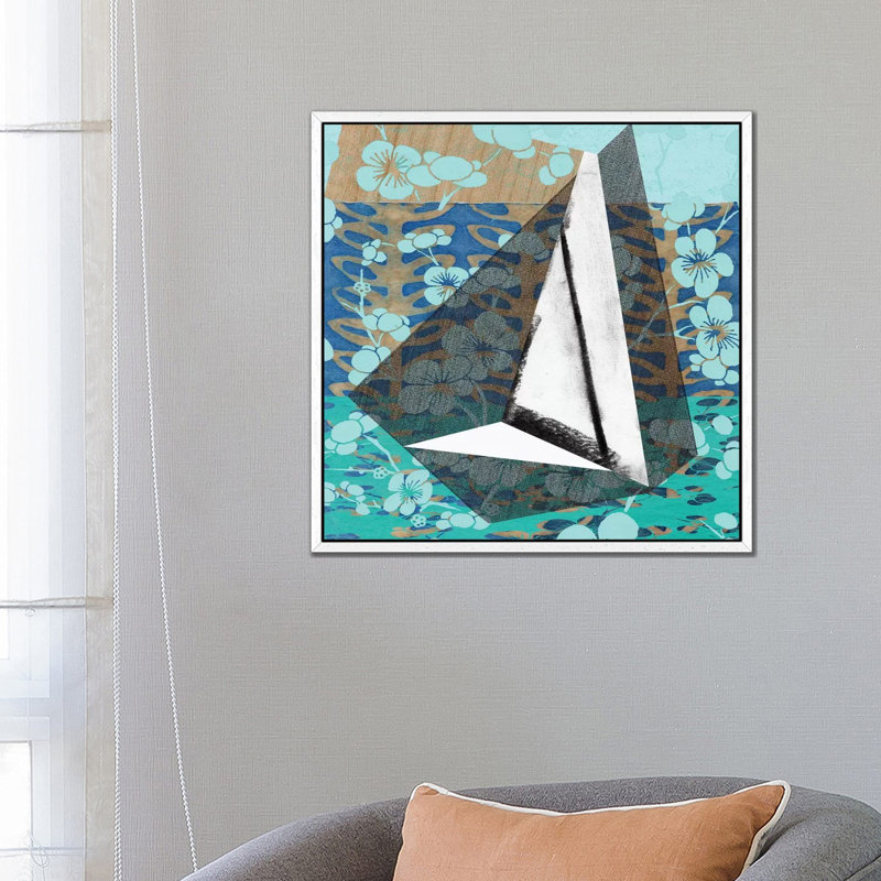 Sail by Pamela Staker - Painting on Canvas, 66.04 cm H x 66.04 cm W, White Framed