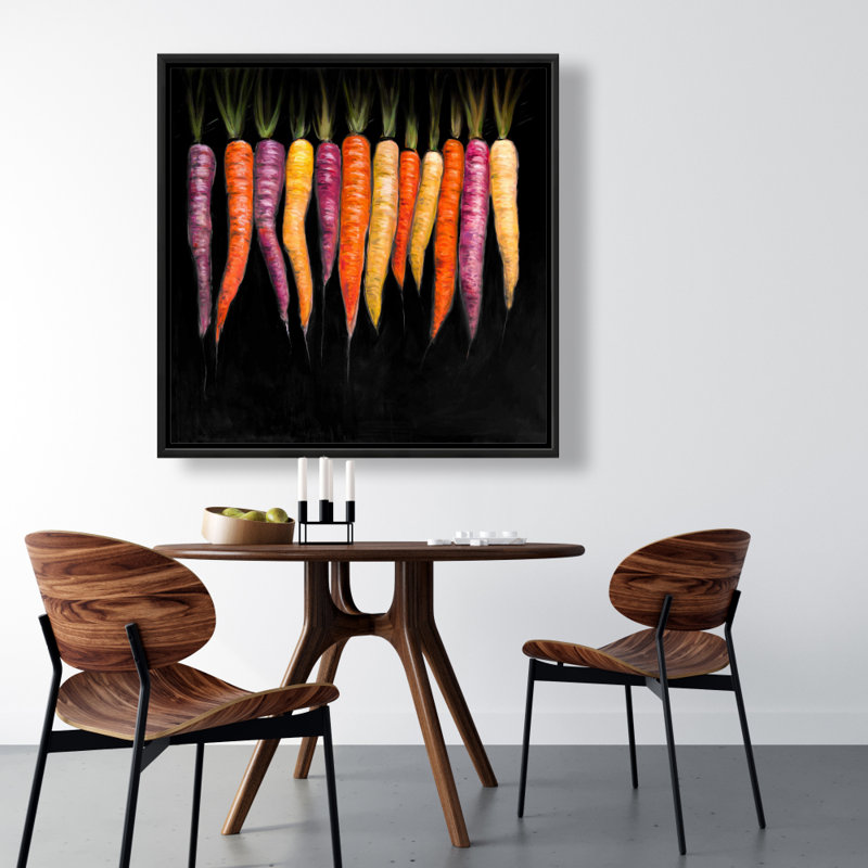 Variétés de carottes - Toile encadrée orange pour la décoration intérieure