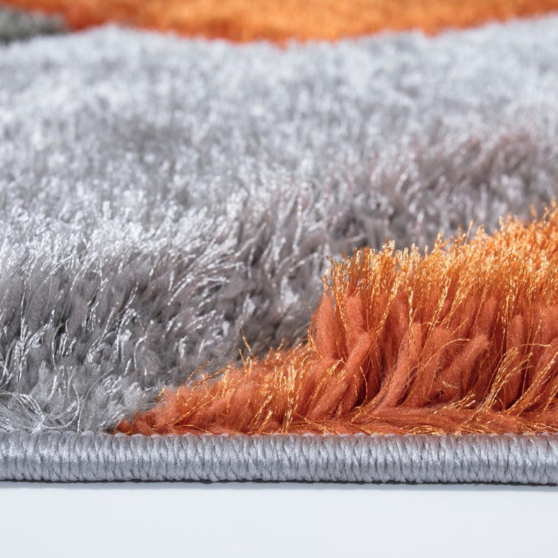Woodbranch Geometric Shag Area Rug, Rectangle 60 x 110cm