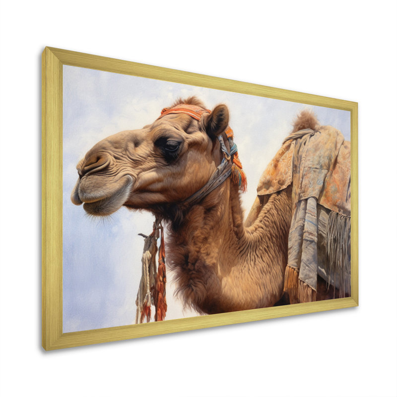 Camel Desert Nomad II, reproduction d'art sur toile, H 34 po x l 44 po x P 1,5 po, Cadre doré à une seule photo