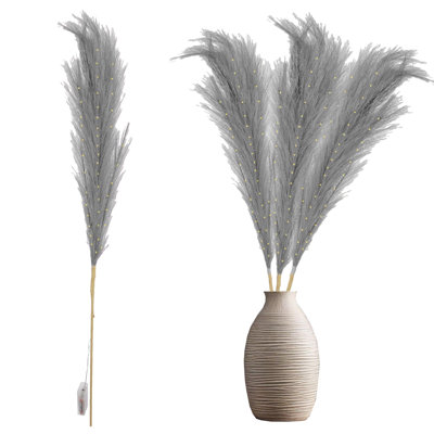 100cm Prelit Pampas Grass Warm White LED Battery-Operated Christmas Decoration