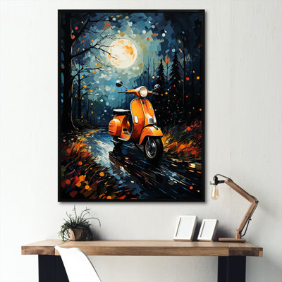 Nuit, rues et scooters sur toile