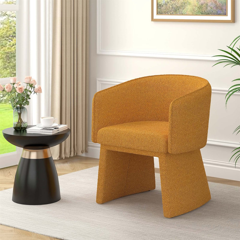 Chaise de charme charmante et moderne avec une utilisation polyvalente et un confort supérieur, Tissu orange