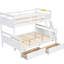 Lit simple superposé simple avec mesures et 2 espaces de rangement durables - blanc et blanc, sommeil stable et durable-1194190876