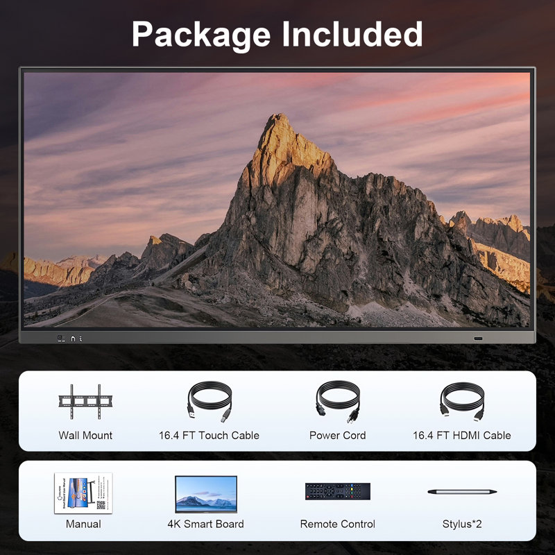JYXCN 49 Inch 1080p Smart Board, Interactive Whiteboard Multi-Touch for Education & Business