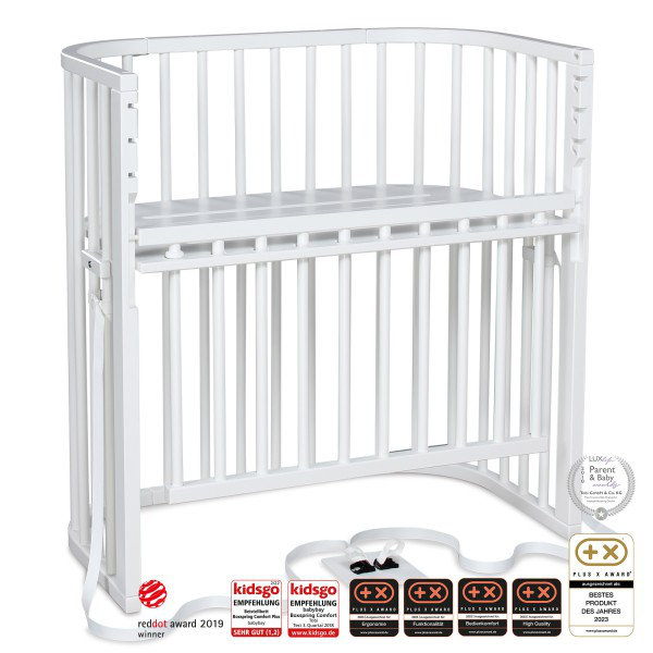 babybay Boxspring Comfort Plus co-sleeper, Lacquered White