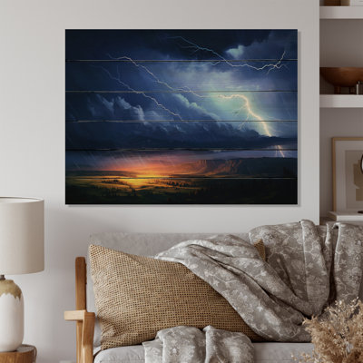 Impression sur bois, "Dramatic Thunderstorms I"
